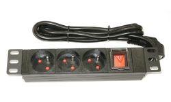 XtendLan 10'' rozvodný panel 3x 230V, ČSN, vypínač, 1,8 m