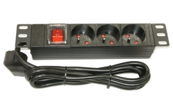 XtendLan 10'' rozvodný panel 3x 230V, ČSN, vypínač, 1,8 m