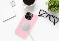 Zadní kryt FIXED MagFlow s podporou MagSafe pro Apple iPhone 14 Pro Max, růžový
