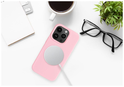 Zadní kryt FIXED MagFlow s podporou MagSafe pro Apple iPhone 16e, růžový
