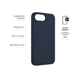Zadní pogumovaný kryt FIXED Story pro Apple iPhone 16e, modrý