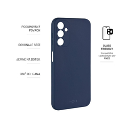 Zadní pogumovaný kryt FIXED Story pro Samsung Galaxy A14/A14 5G, modrý