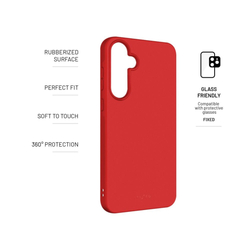 Zadní pogumovaný kryt FIXED Story pro Samsung Galaxy A55 5G, červený