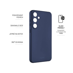 Zadní pogumovaný kryt FIXED Story pro Samsung Galaxy S24+, modrý