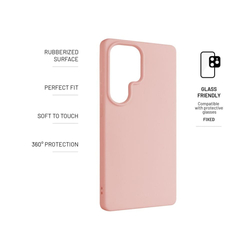 Zadní pogumovaný kryt FIXED Story pro Samsung Galaxy S25 Ultra, růžový