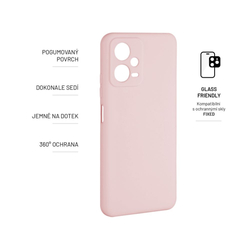 Zadní pogumovaný kryt FIXED Story pro Xiaomi Redmi Note 12 5G, růžový
