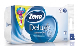ZEWA Toaletní papír, 3vrstvý, 8 rolí, "Deluxe", bílý