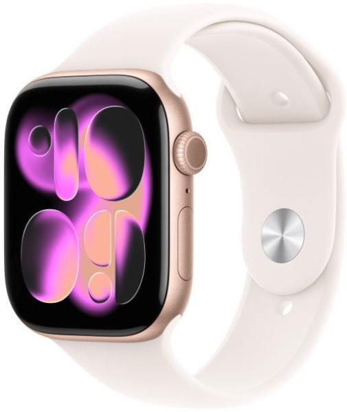 Apple Watch Series 11 GPS 46mm Aluminium Case Light Blush Sport Band - S/M