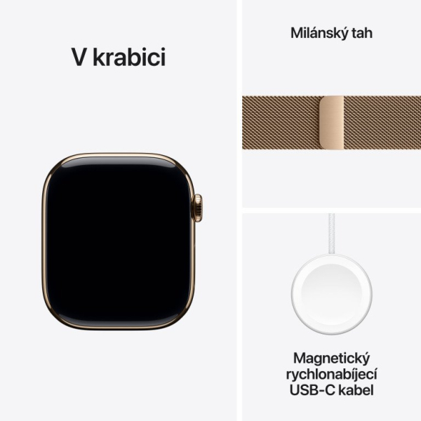 Apple Watch Series 11 GPS + Cellular 46mm Gold Titanium + Milanese Loop - S/M