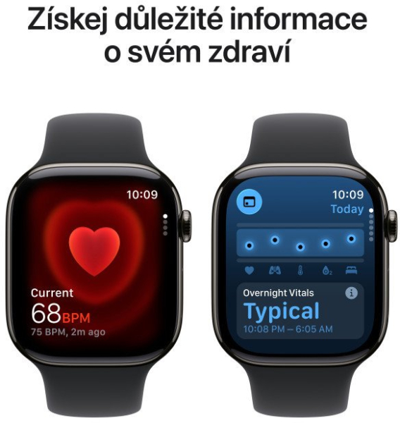 Apple Watch Series 11 GPS + Cellular 46mm Titanium + Black Sport Band - S/M