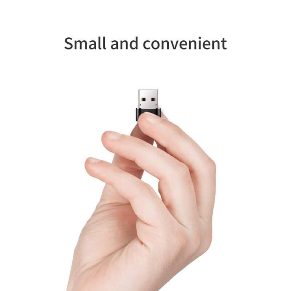 Baseus adaptér USB samec na USB-C samice 3A, černá