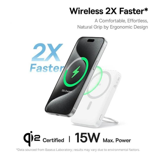 Bezdrátová powerbanka Baseus PicoGo Qi2 5000mAh, 20W bílá