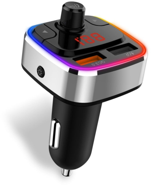 CONNECT IT CarRGB Bezdrátový FM transmitter, 2xUSB+MicroSD, STŘÍBRNÝ