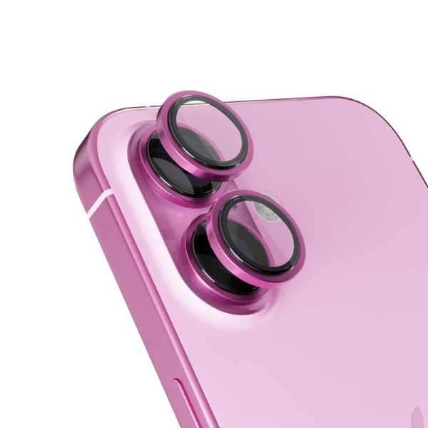 Epico Aluminium Lens Protector for Apple iPhone 16/16 Plus - růžová