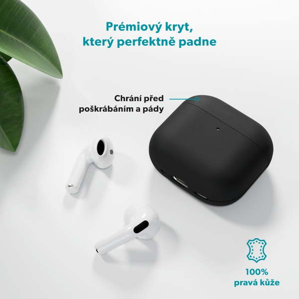 Epico Leather Case Airpods 4 - černá