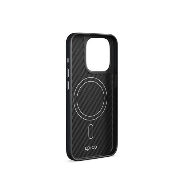 Epico Mag+ Hybrid Carbon Case - MagSafe compatible iPhone 15 Pro - černá