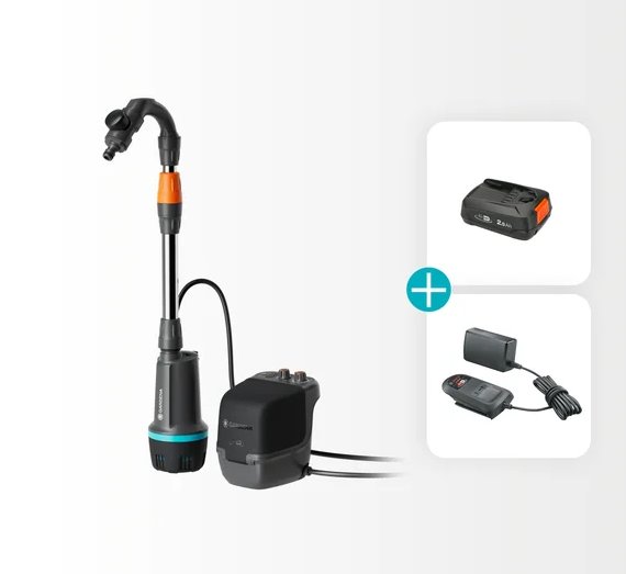 GARDENA akumulátorové čerpadlo ponorné tlakové (sud) 2400 Comfort Auto - set