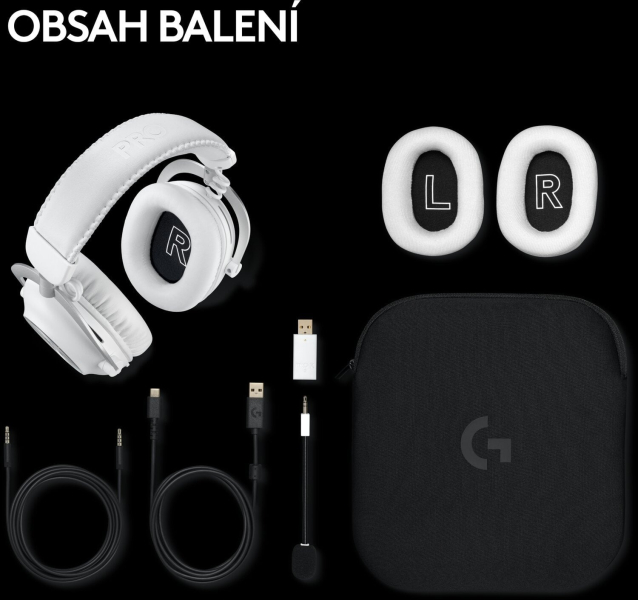 Logitech G PRO X 2 LIGHTSPEED Gaming Headset, bílá
