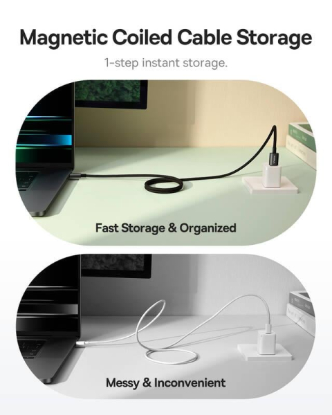 Magnetický nabíjecí kabel Baseus Tungsten USB/USB-C 1m 100W černý