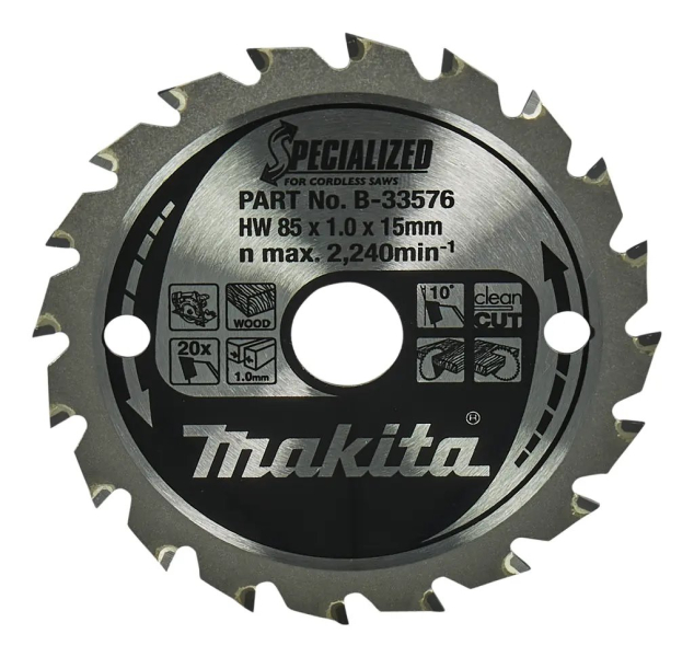MAKITA kotouč pilový dřevo SPECIALIZED 85x1x15mm 20Z pro aku pily = old B-168