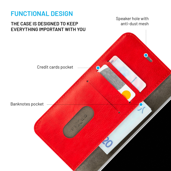 Pouzdro typu kniha FIXED Opus pro Samsung Galaxy A36 5G/A56 5G, červené