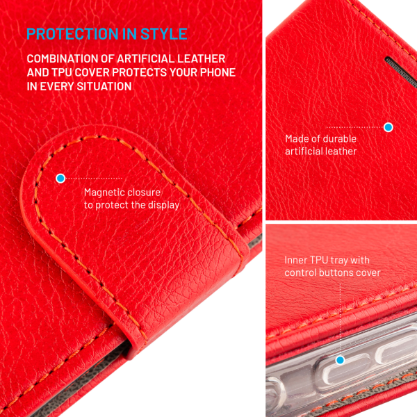 Pouzdro typu kniha FIXED Opus pro Samsung Galaxy A36 5G/A56 5G, červené