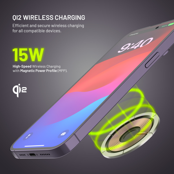 Powerbanka FIXED MagZen 10 Pro s Qi2 a MagSafe, 10 000 mAh, černá