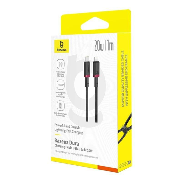Rychlonabíjecí kabel Baseus Dura USB/Lightning 1m 20W černo červený
