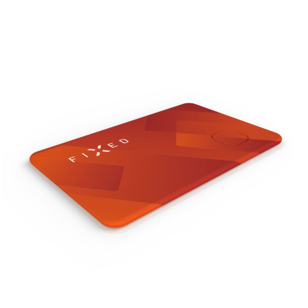 Smart tracker FIXED Tag Card s podporou Find My, bezdrátové nabíjení, oranžový