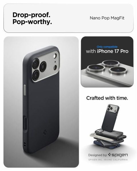 Spigen Nano Pop MagSafe, black sesame - iPhone 17 Pro