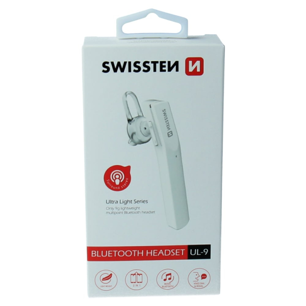Swissten Bluetooth headset UL-9, bílý