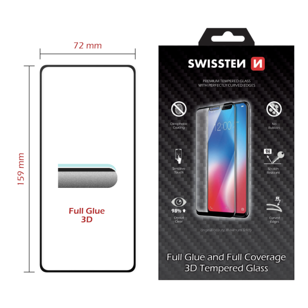 Swissten sklo Ultra Durable iPhone 14 Pro Max, černé  