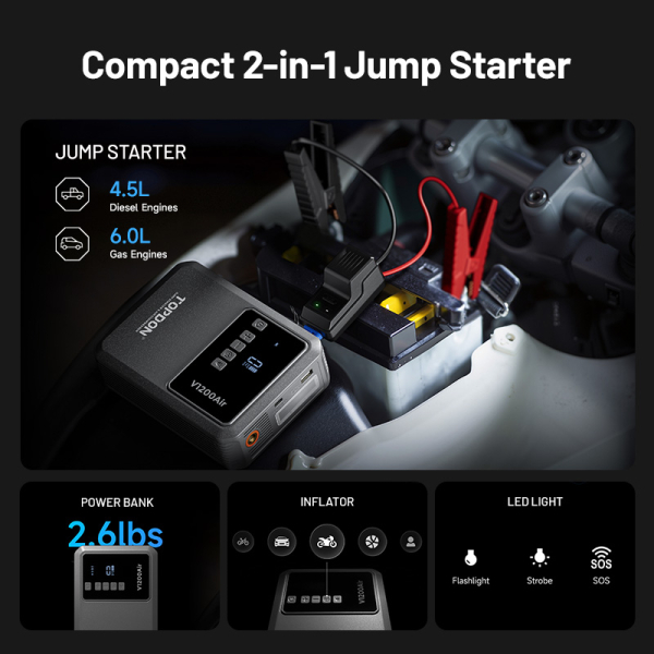 TOPDON Car Jump Starter JumpSurge V1200air