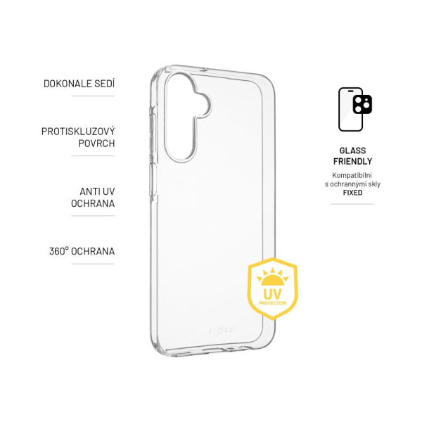 TPU gelové pouzdro FIXED Slim AntiUV pro Samsung Galaxy A25 5G, čiré