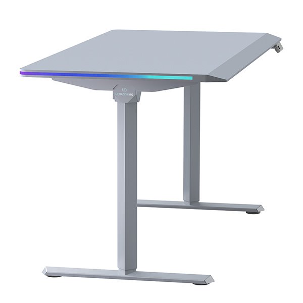 ULTRADESK Herní stůl QUEST, 140x70cm, 72-120cm, šedá-šedá