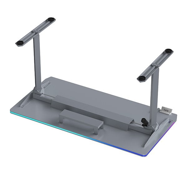 ULTRADESK Herní stůl QUEST, 140x70cm, 72-120cm, šedá-šedá