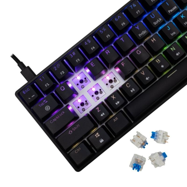 White Shark SHINOBI 2, černá (US + modré switche)