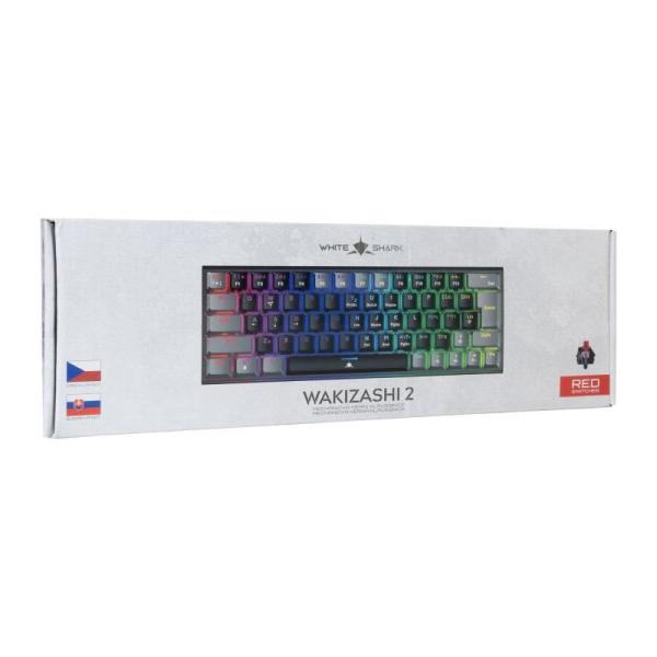 White Shark WAKIZASHI 2, černo-šedá (CZ/SK + červené switche)